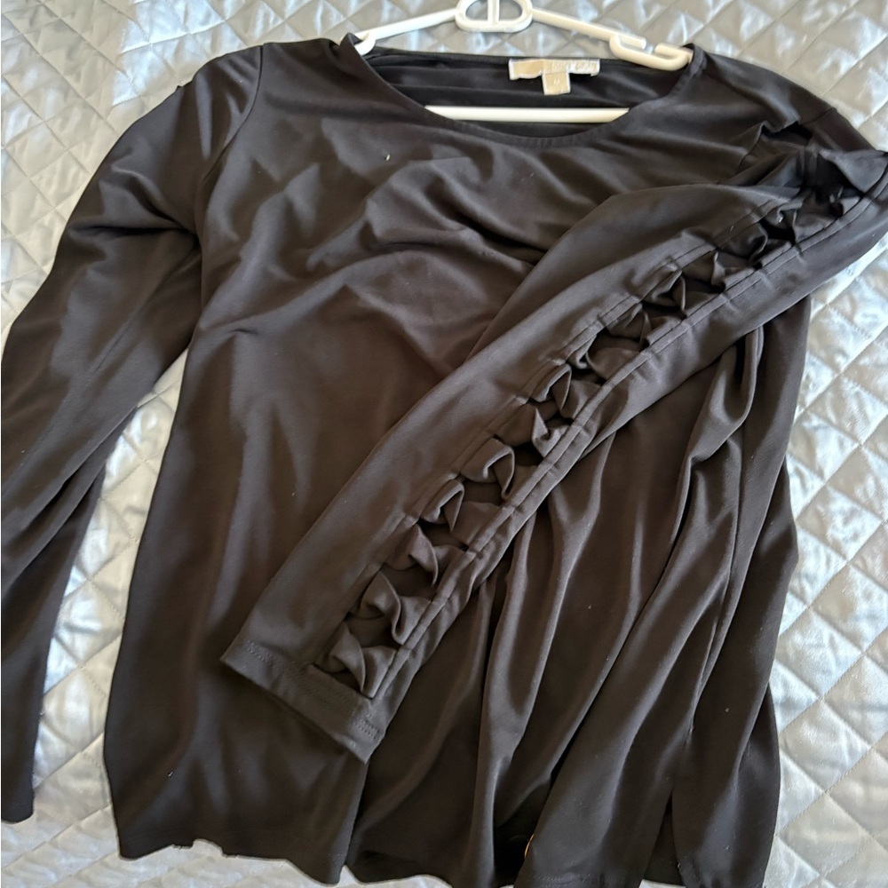 MICHAEL Michael Kors Black Long Sleeve Top with Bow Detailing